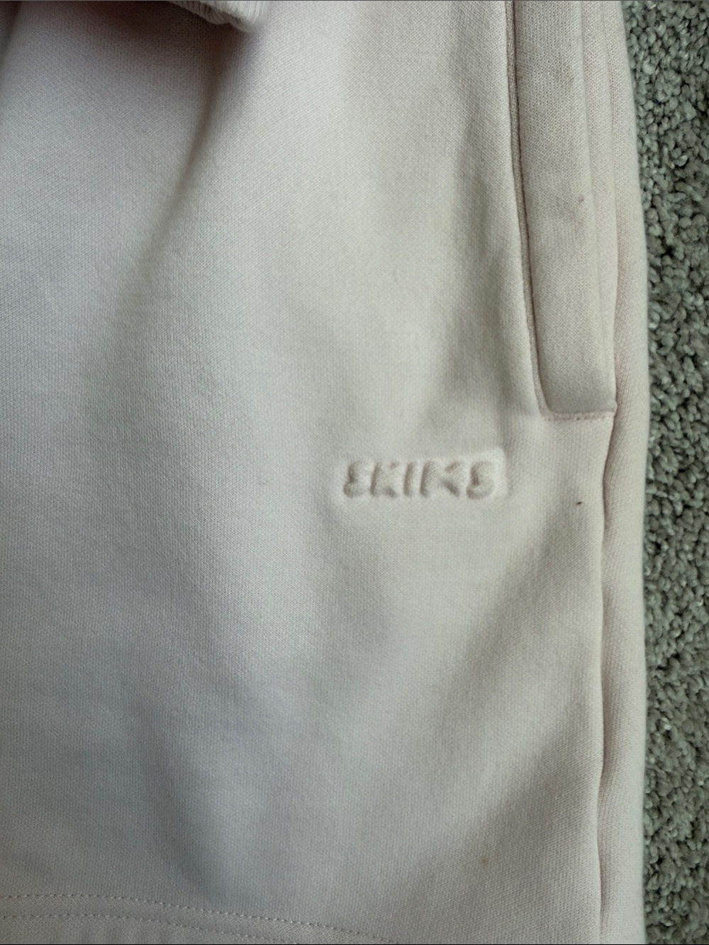 SKIMS Pale Blush Zip Hoodie and Shorts Set - Picture 2 of 4